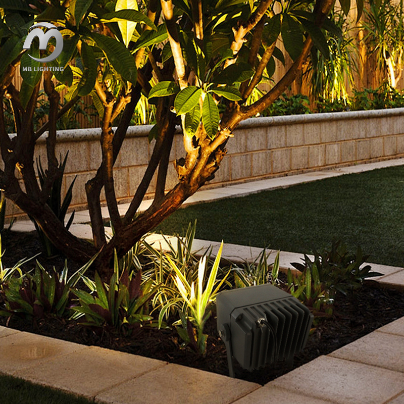 Garden Outdoor Spotlights Waterproof Landscape Lighting Aluminum Square Led Flood Light
