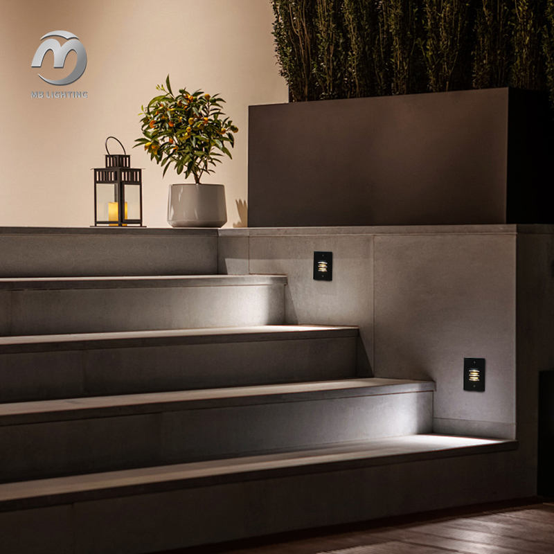 Indoor Outdoor Corner Stair Wall Lamp 3W LED Step Light Recessed Steps Night Lamp