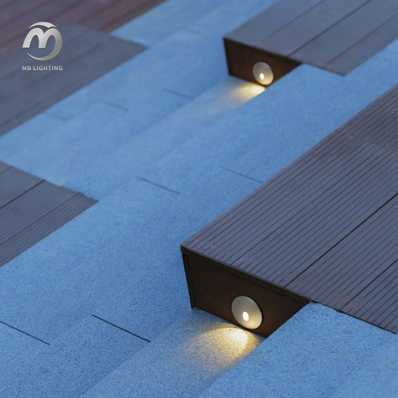 Outdoor Round Foot Light Step Lighting Recessed LED Wall Lights Aluminum Mini Deck Lamp