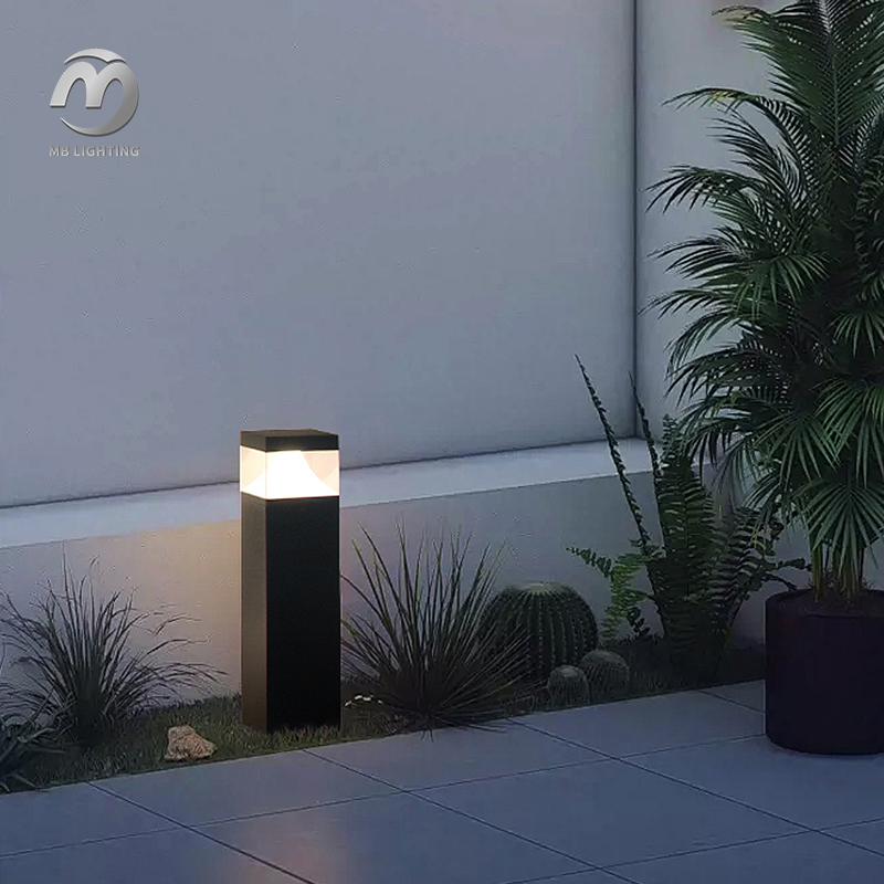 Outdoor Waterproof Garden Light 12W LED Square Bollard Light Decorative Landscape Lighting