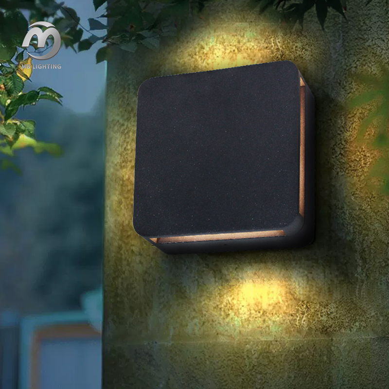 Modern 15W Led Wall Light Aluminum Outdoor Sconce Lighting Waterproof Square Porch Lamp