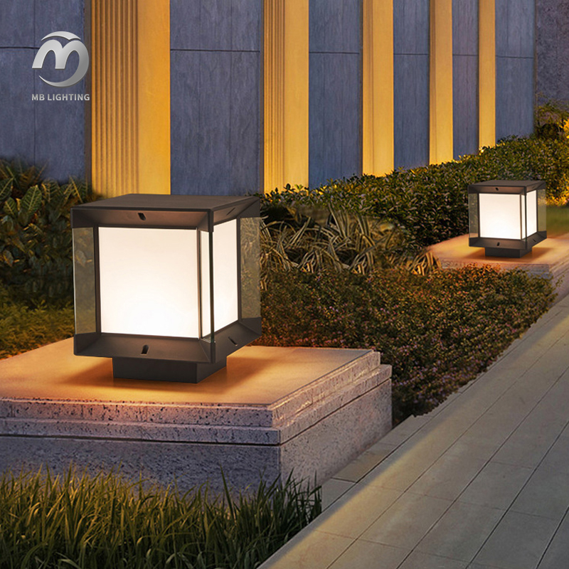 Modern Fence Deck Column Lamps Front Door Pillar Lamps Waterproof Landscape Outdoor Post Lights