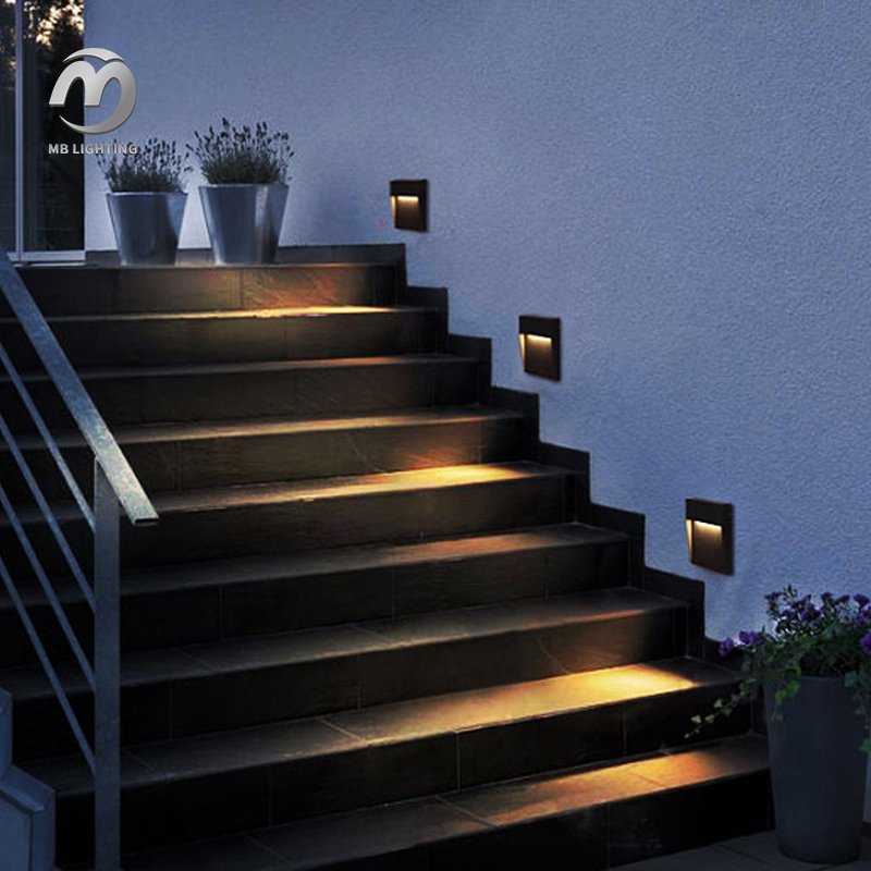 Wall Sconce Outdoor LED Stairs Light Aluminum Step Lights Surface Mounted Staircase Lighting