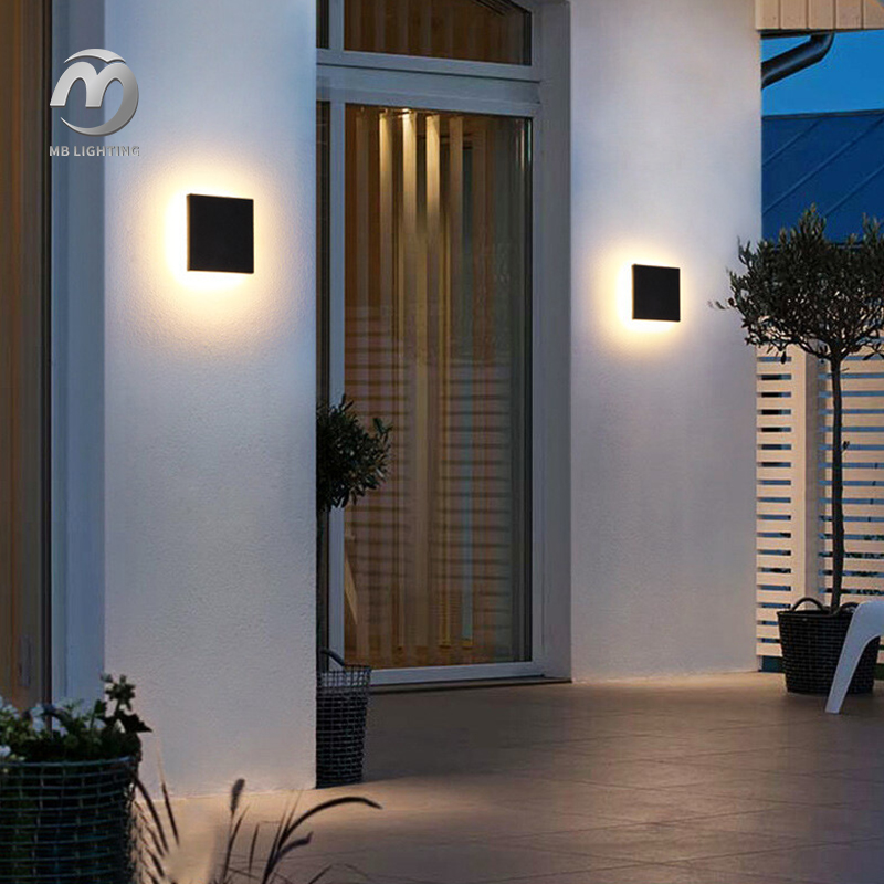 Modern Garden Sconce Lamp Waterproof Outdoor Led Wall Light Corridor Courtyard Lighting