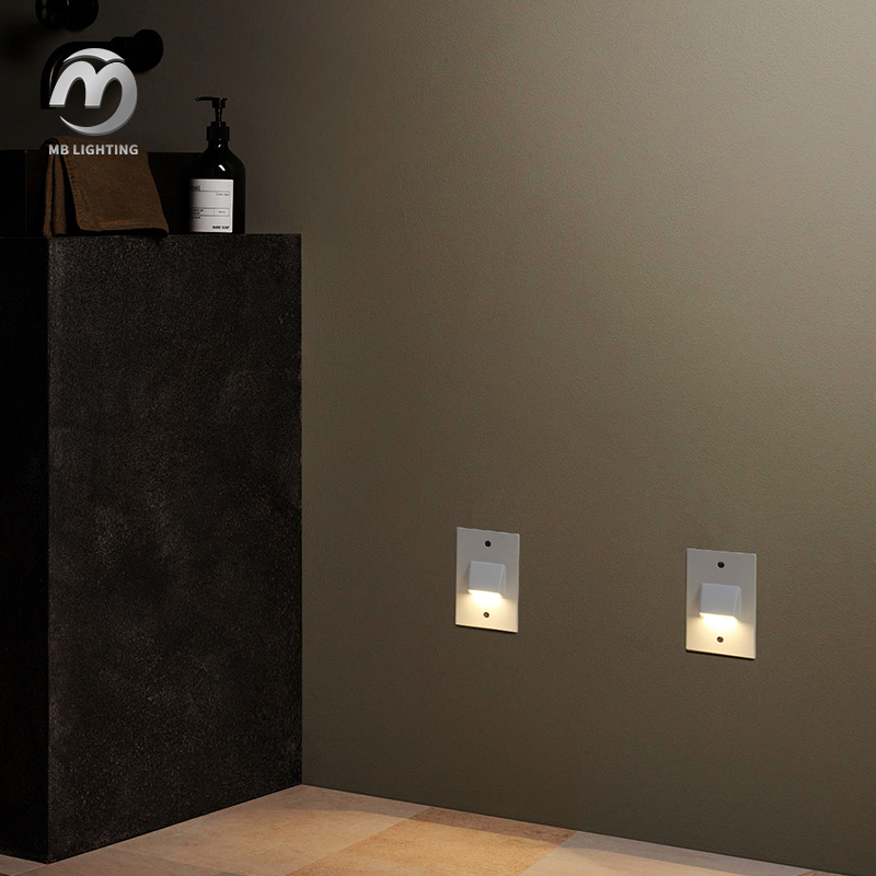 Outdoor Led Step Lights Recessed Footlight Corridor Staircase Wall Lamp 3w Square Stair Light