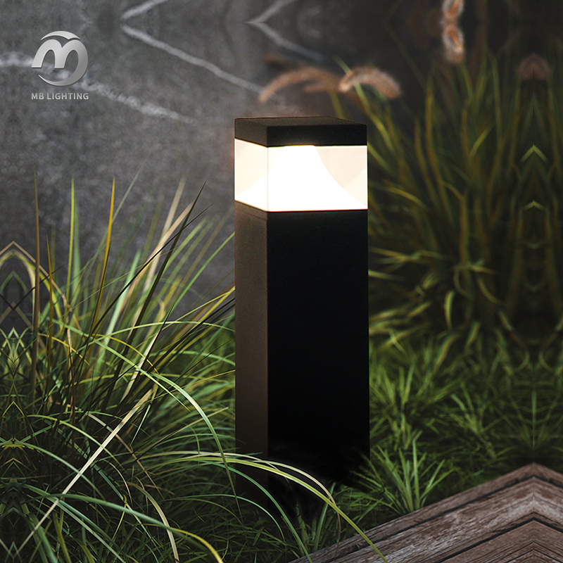 Outdoor Waterproof Garden Light 12W LED Square Bollard Light Decorative Landscape Lighting