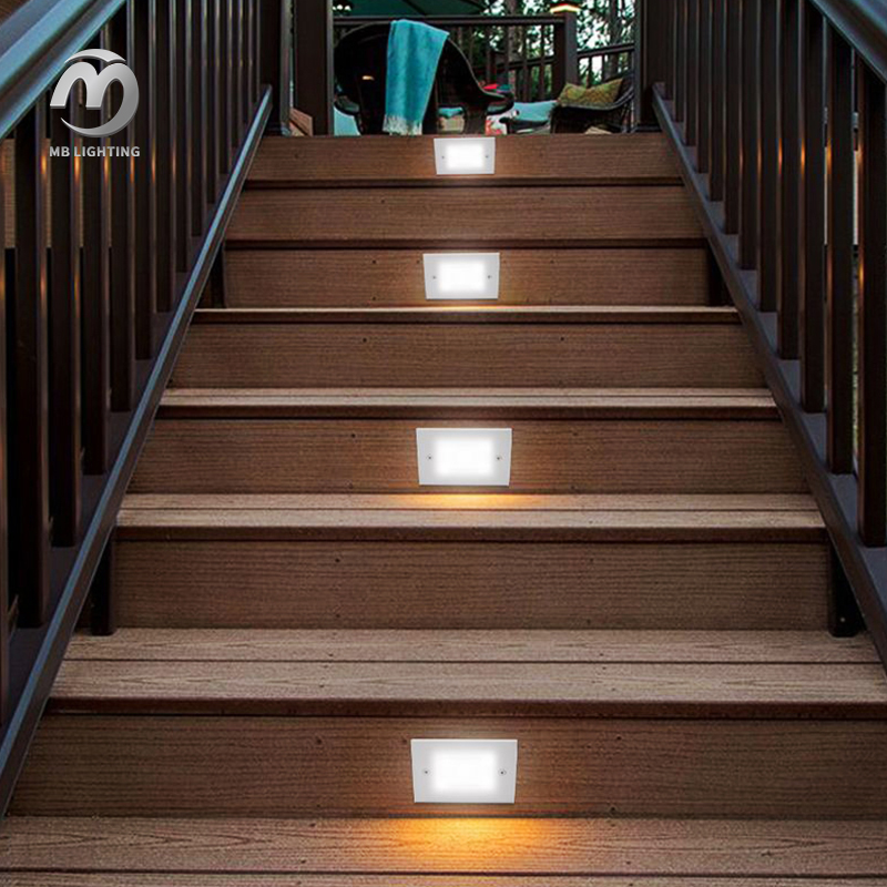 Indoor Outdoor Corner Recessed Wall Light 3w LED Step Light Aluminum Foot Lights