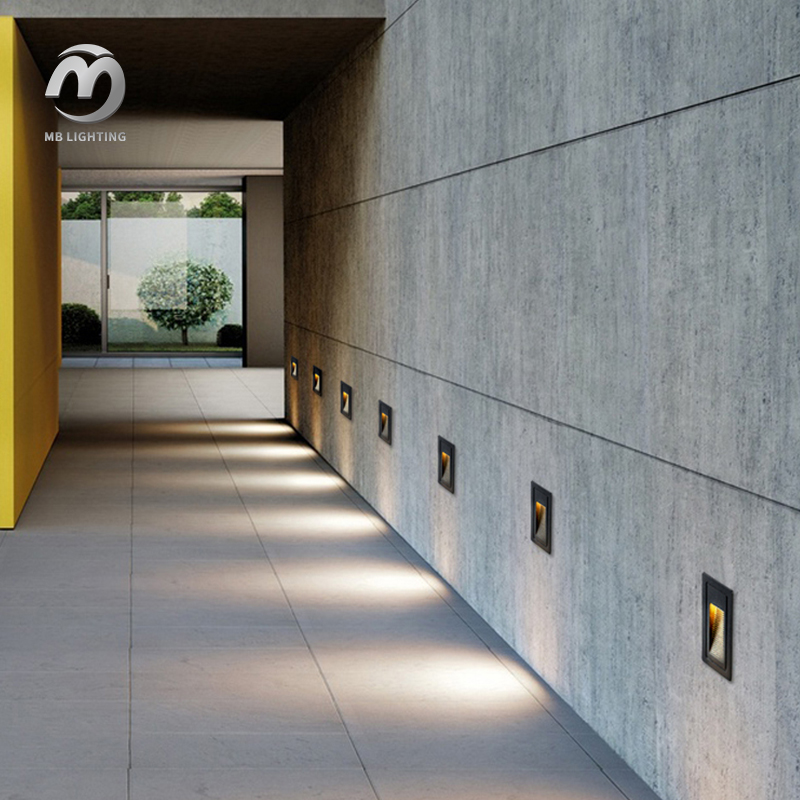 2w Led Wall Lamp Aluminum Step Lights Outdoor Corridor Mall Staircase Lamp
