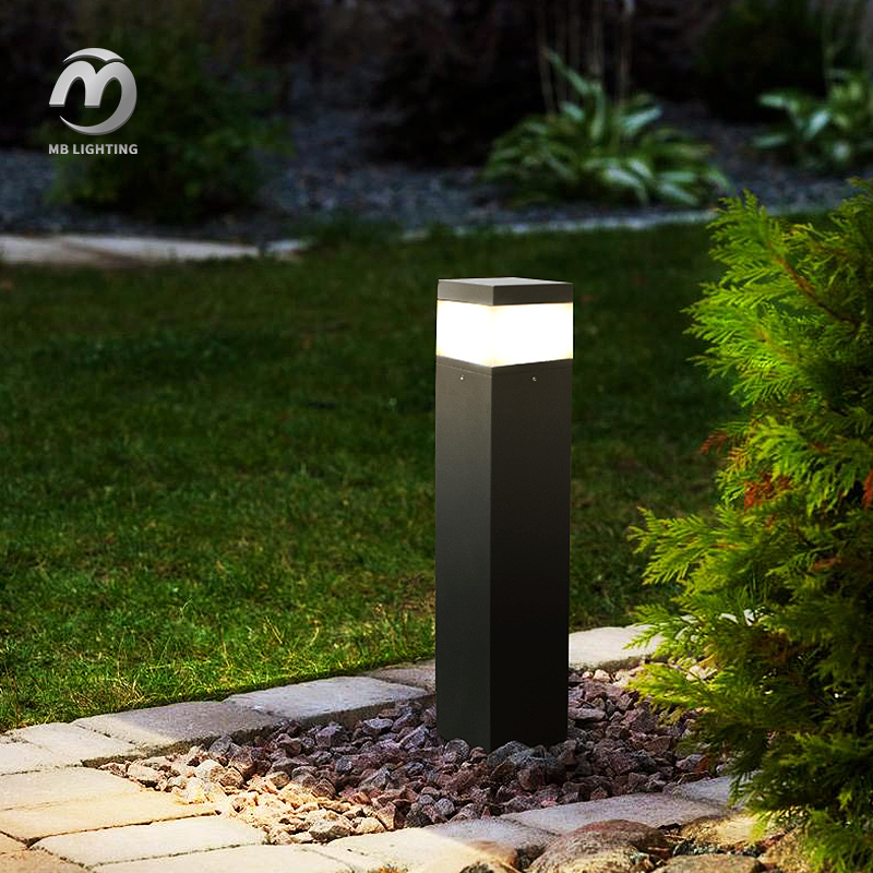 Outdoor Waterproof Aluminium Garden Lighting E27 LED Lawn Bollard Lights Pillar Lamp Decorative Illumination
