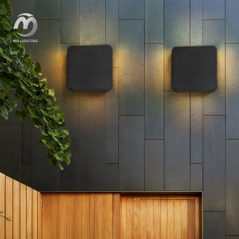 Modern 15W Led Wall Light Aluminum Outdoor Sconce Lighting Waterproof Square Porch Lamp
