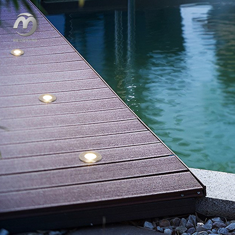 Outdoor LED Floor Light Waterproof Stainless Steel Inground Step Light Recessed Landscape Underground Lights