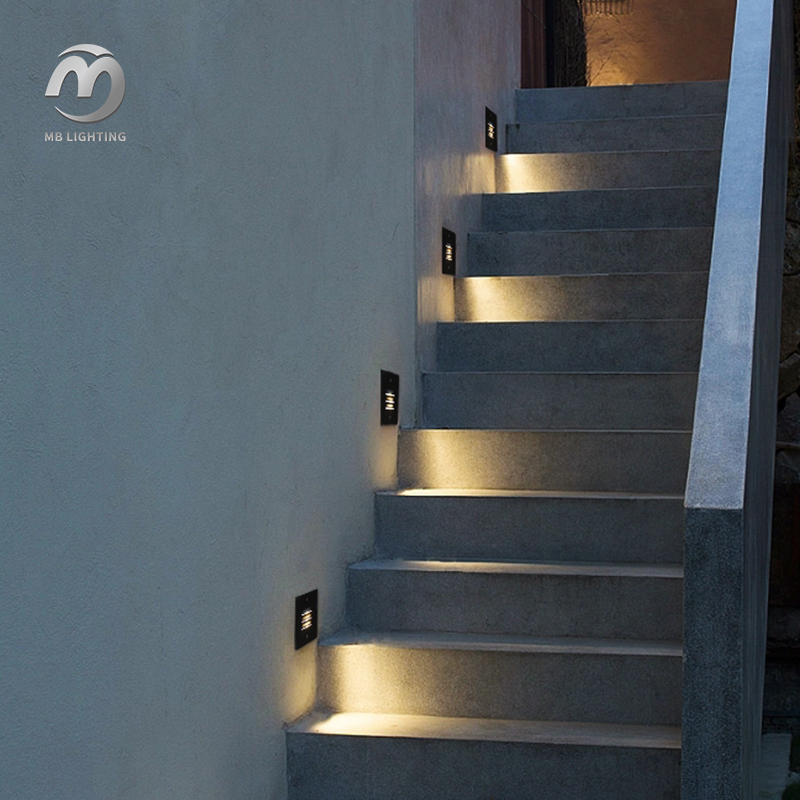 Indoor Outdoor Corner Stair Wall Lamp 3W LED Step Light Recessed Steps Night Lamp