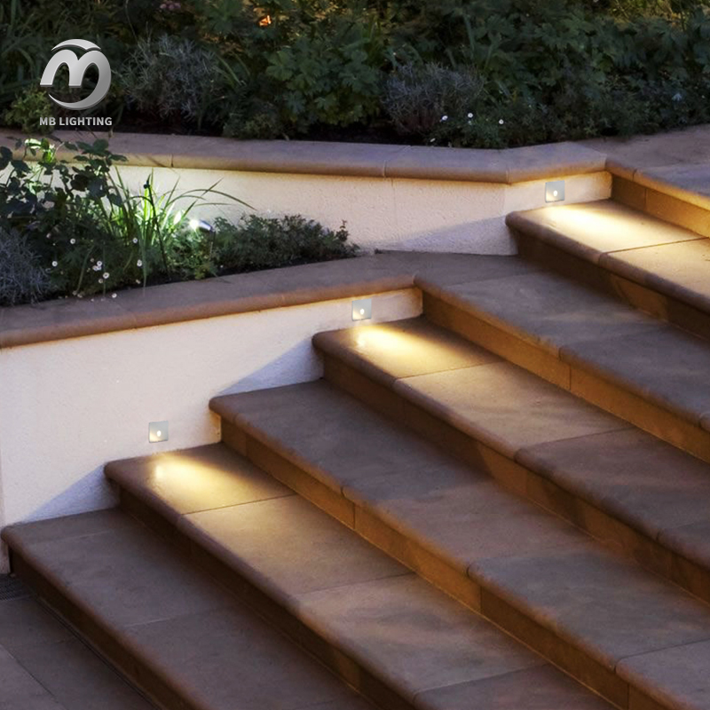 Indoor Outdoor Led Wall Lamp Footlight Recessed Corner Light Corridor Staircase Step Light