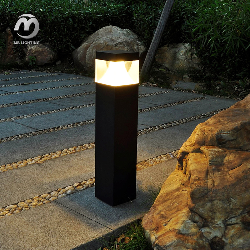 Outdoor Waterproof Garden Light 12W LED Square Bollard Light Decorative Landscape Lighting