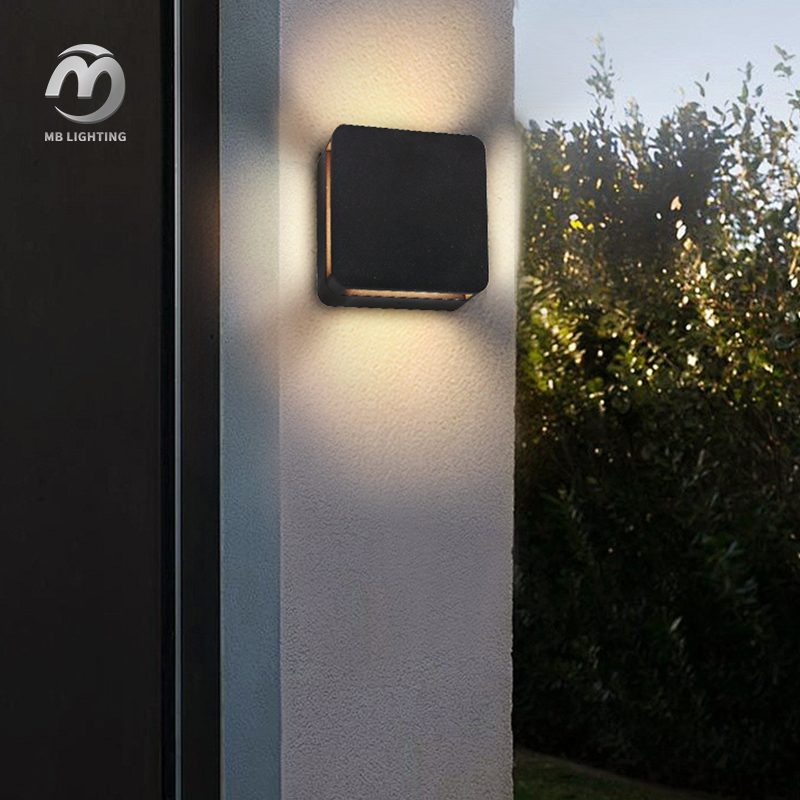 Modern 15W Led Wall Light Aluminum Outdoor Sconce Lighting Waterproof Square Porch Lamp