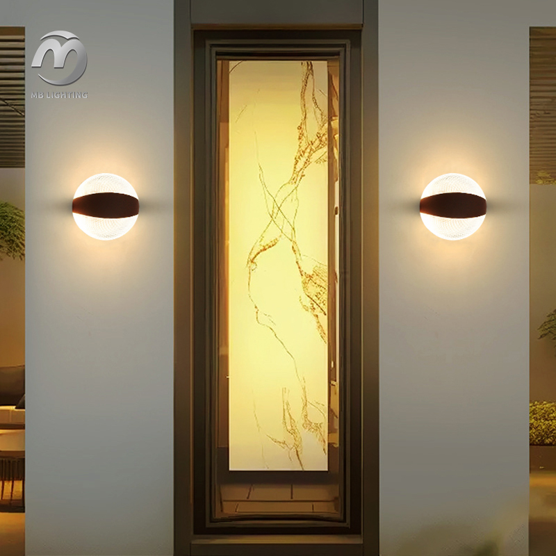 Balcony Villa Sconces Lights Up Down Round LED Porch Light Outdoor Waterproof Wall Lights
