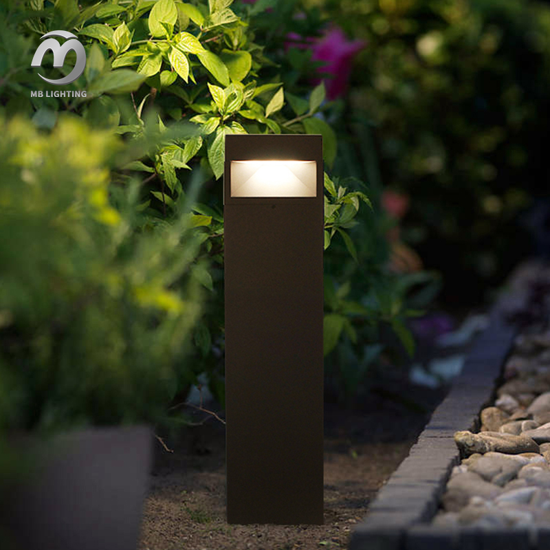 Outdoor Modern Landscape Lighting Waterproof Aluminum Yard Pathway Garden Lights Led Square Bollard Light