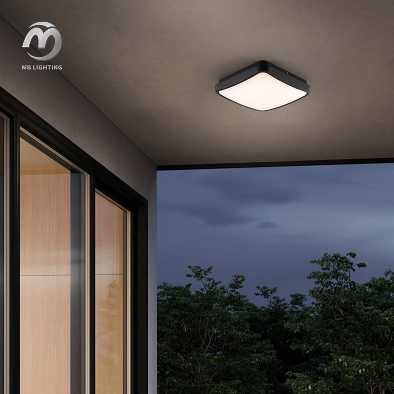 Aluminium Outdoor Corridors Lamp Waterproof Led Ceiling Lights Square Balcony Wall Lamp