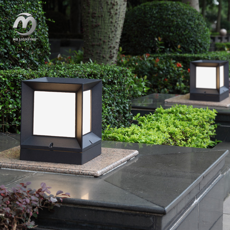 Waterproof LED Column Light Modern Pillar Lamp Outdoor Square Garden Lights