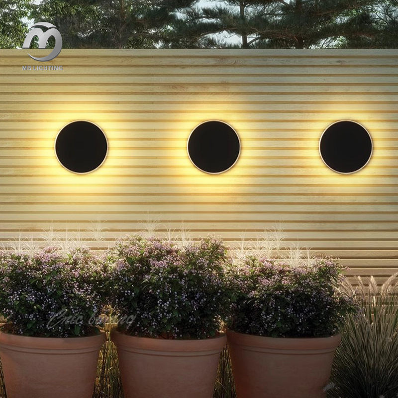 Outdoor Waterproof Wall Mounted Light Porch Corridor Sconce Lamp Aluminum Round LED Wall Light