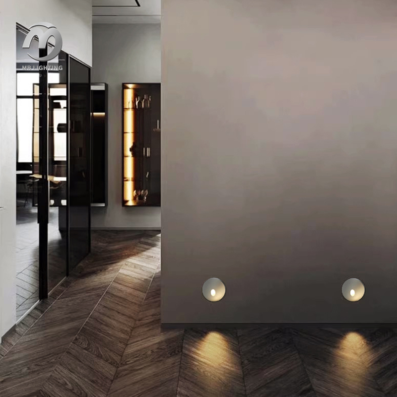 Outdoor Round Foot Light Step Lighting Recessed LED Wall Lights Aluminum Mini Deck Lamp