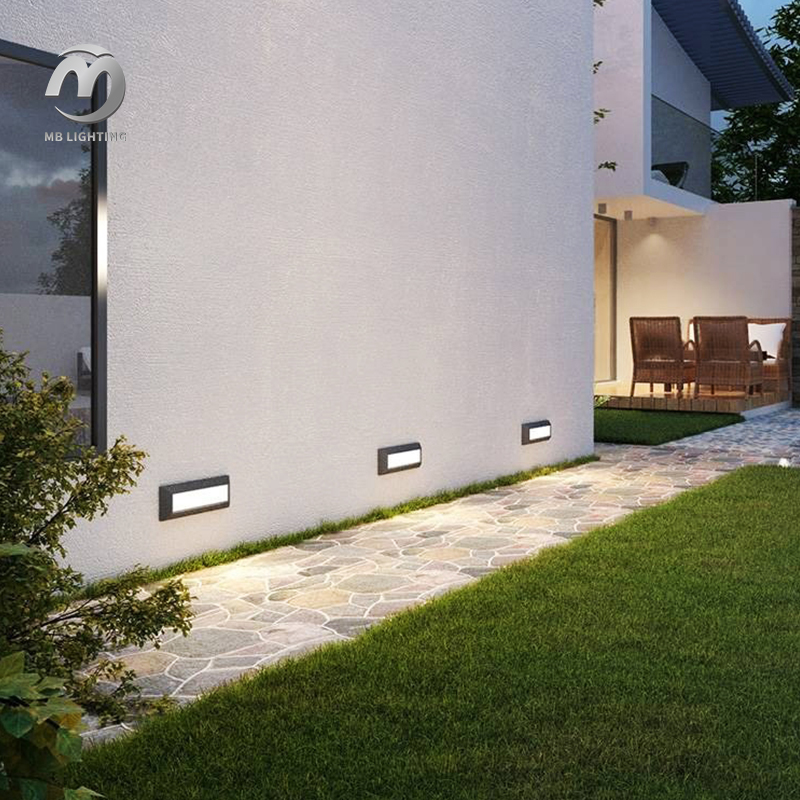 Modern Rectangle Wall Lamp Led Foot Light Outdoor Waterproof Corridor Step Stair Light