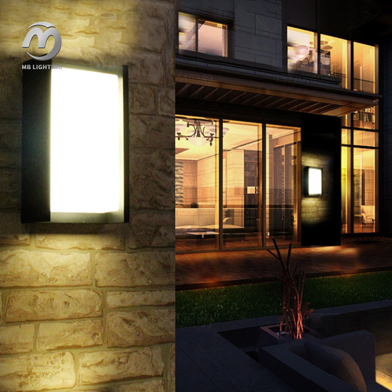 Outdoor LED Wall Lamp 12W Waterproof Aluminum Sconce Lamp Modern Balcony Garden Light