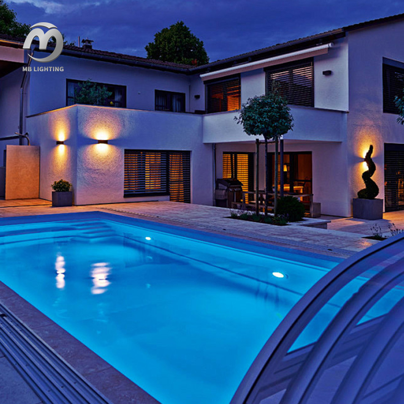 RGB LED Swimming Pool Lights Stainless Steel Wall Mounted Underwater Lights Landscape Pond Lighting