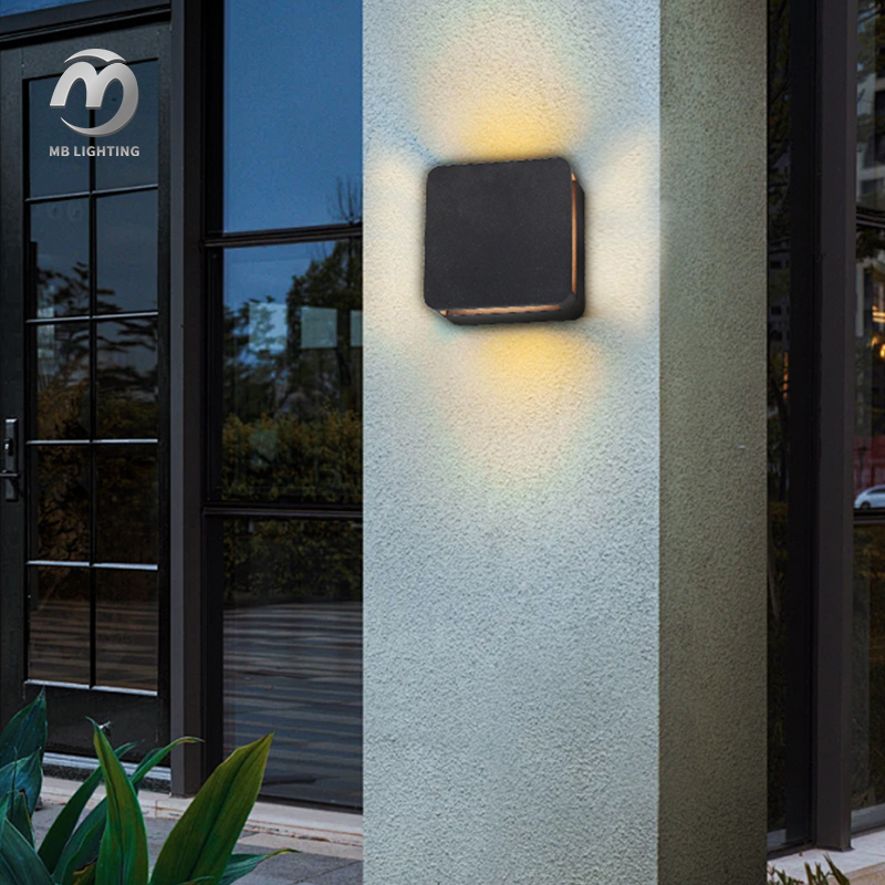 Modern 15W Led Wall Light Aluminum Outdoor Sconce Lighting Waterproof Square Porch Lamp