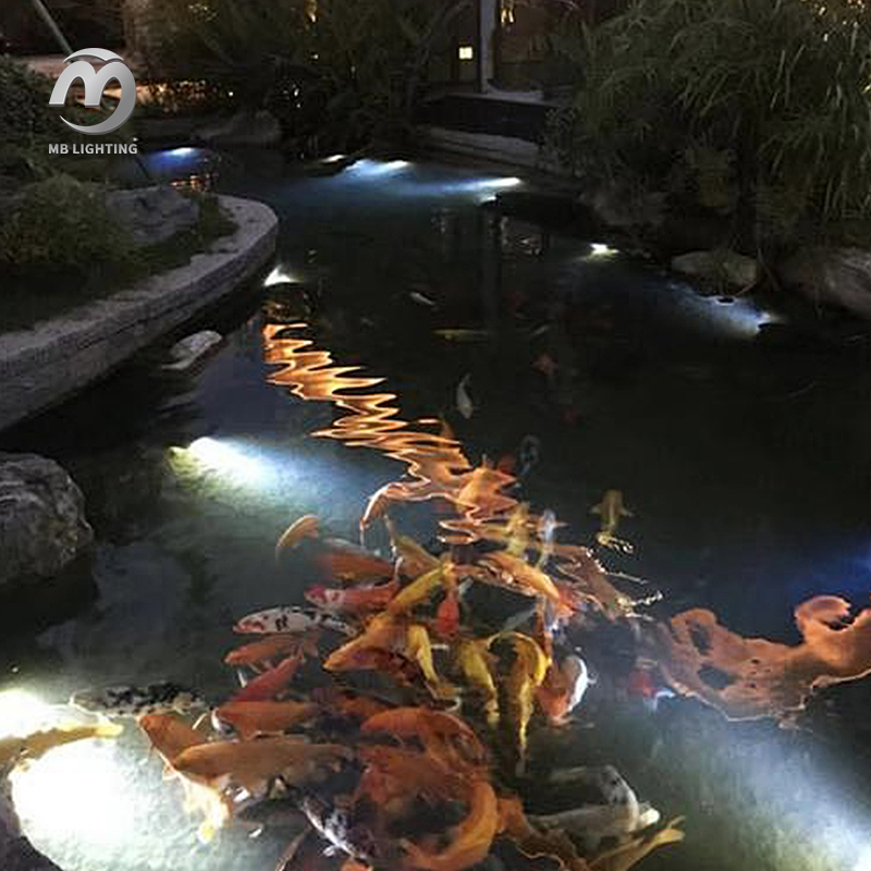 Underwater RGB Fountain Lights Stainless Steel Waterproof Led Underwater Lights Fountain Pond Landscape Spotlight