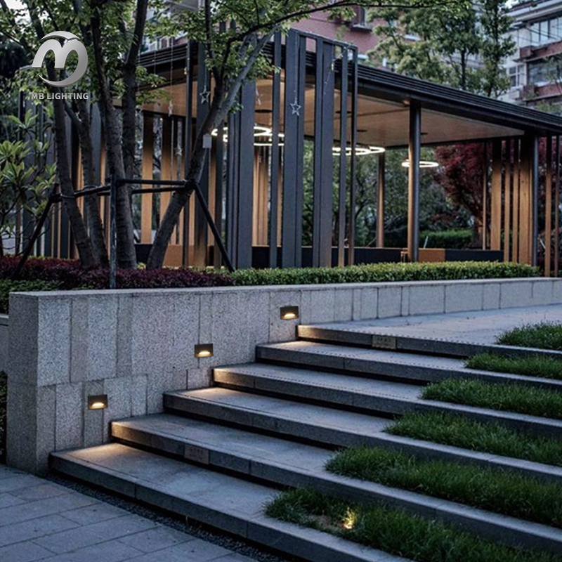 LED Stair Step Light Outdoor Waterproof Aluminum Floor Lamp Modern Embedded Corner Lamps