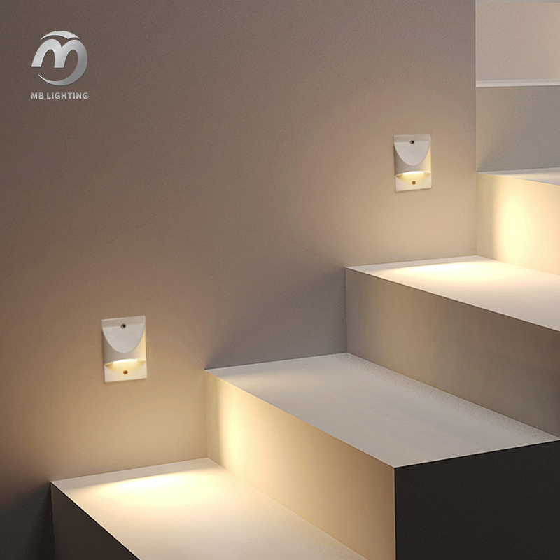 Modern Outdoor Square Recessed Foot Lamp Led Deck Stair Wall Light Aluminium Step Lights