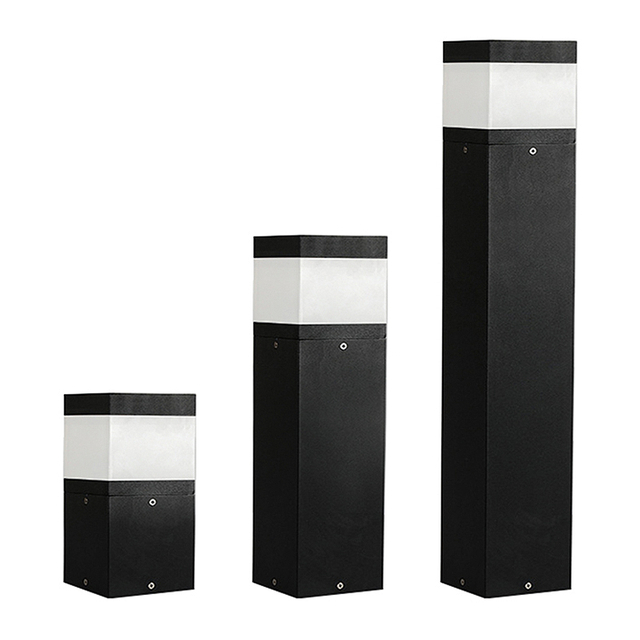 Outdoor Waterproof Aluminium Garden Lighting E27 LED Lawn Bollard Lights Pillar Lamp Decorative Illumination