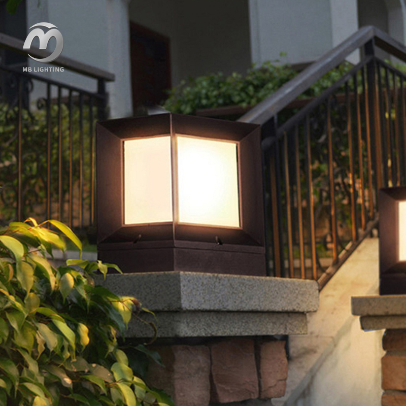 Waterproof LED Column Light Modern Pillar Lamp Outdoor Square Garden Lights