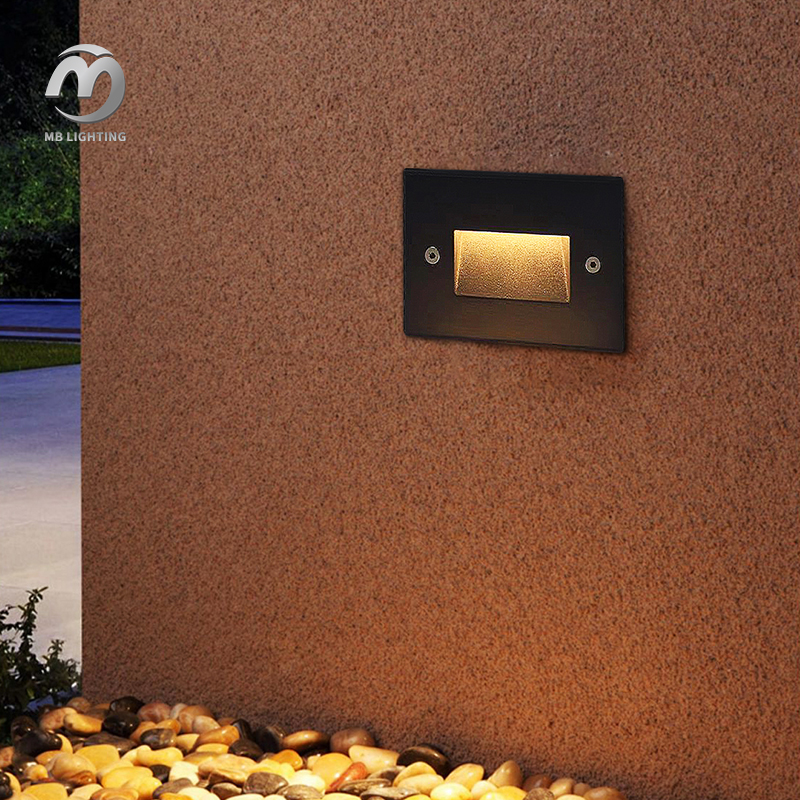 Hotel Footlight 3W Corridor Stair Light Square Led Wall Lamp Outdoor Embedded Step Light