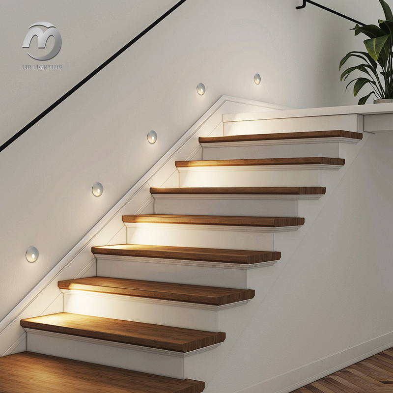 Outdoor Round Foot Light Step Lighting Recessed LED Wall Lights Aluminum Mini Deck Lamp