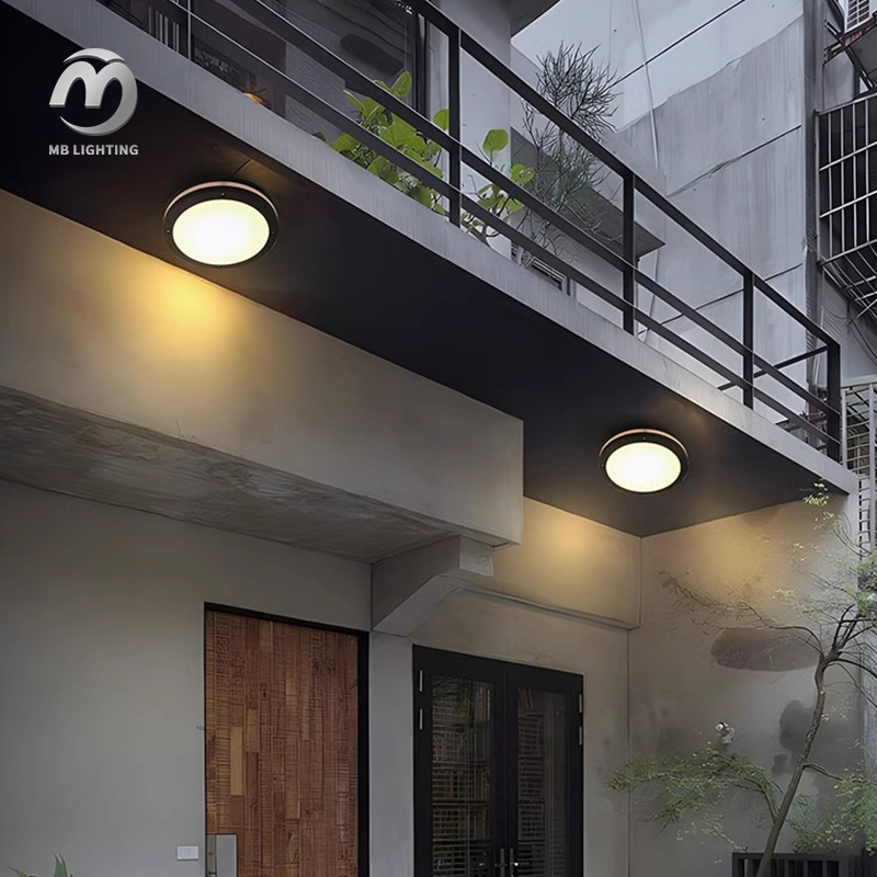 Balcony Circular Round Bulkhead Lamp Aluminum Led Wall Lights Outdoor Ceiling Light