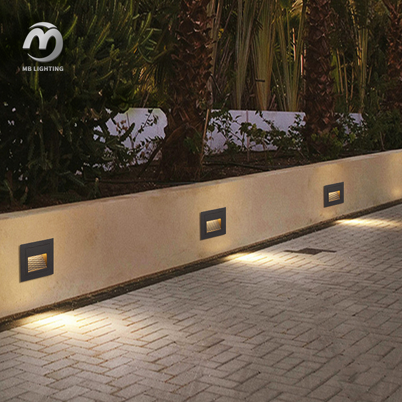 Outdoor Stair Lights Recessed Aluminum Wall Lamp Waterproof Led Step Light