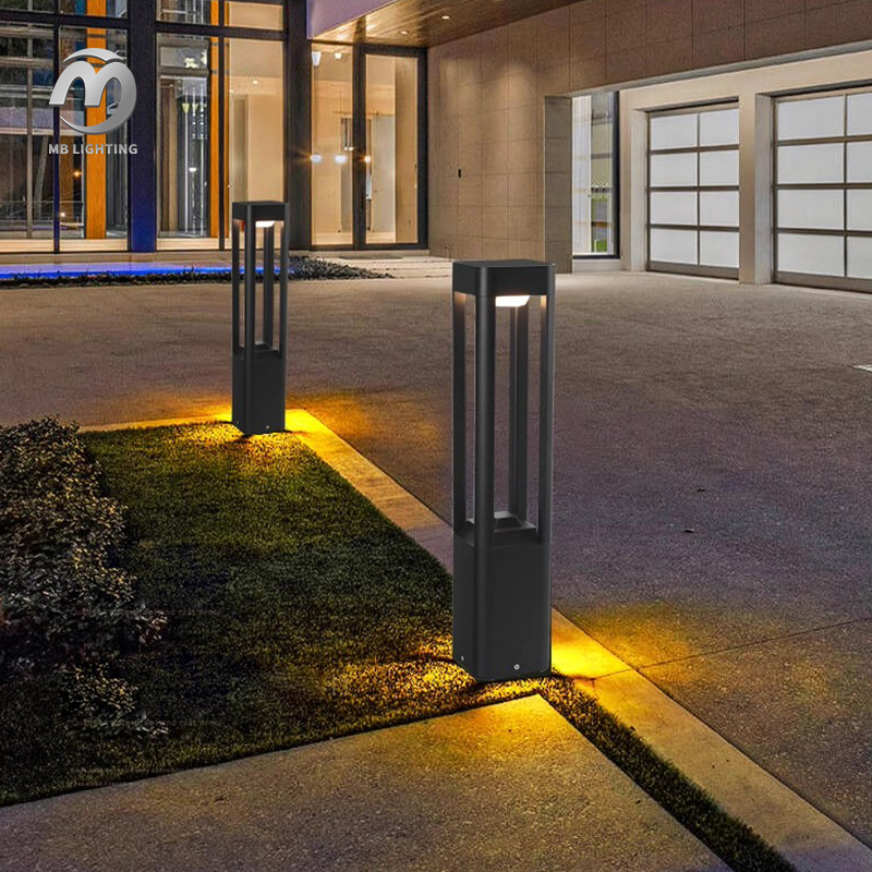 Outdoor Garden Lights Solar LED Lawn Bollard Light Aluminum Body for Villa Landscape Lighting