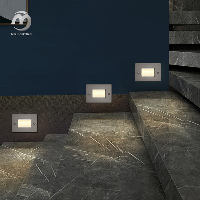 Indoor Outdoor Corner Recessed Wall Light 3w LED Step Light Aluminum Foot Lights