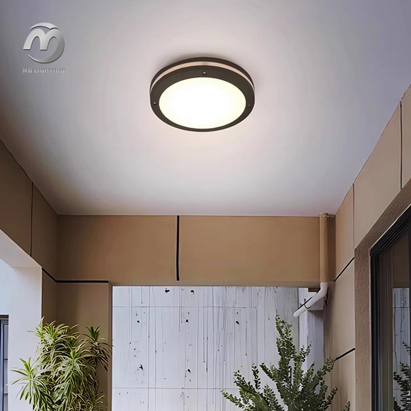 Balcony Circular Round Bulkhead Lamp Aluminum Led Wall Lights Outdoor Ceiling Light