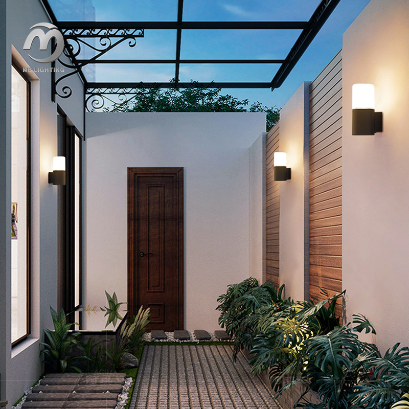 Modern Outdoor Aluminum Wall Lamp Garden Lighting Decoration Wall Mounted Porch Corridor Sconce Lights