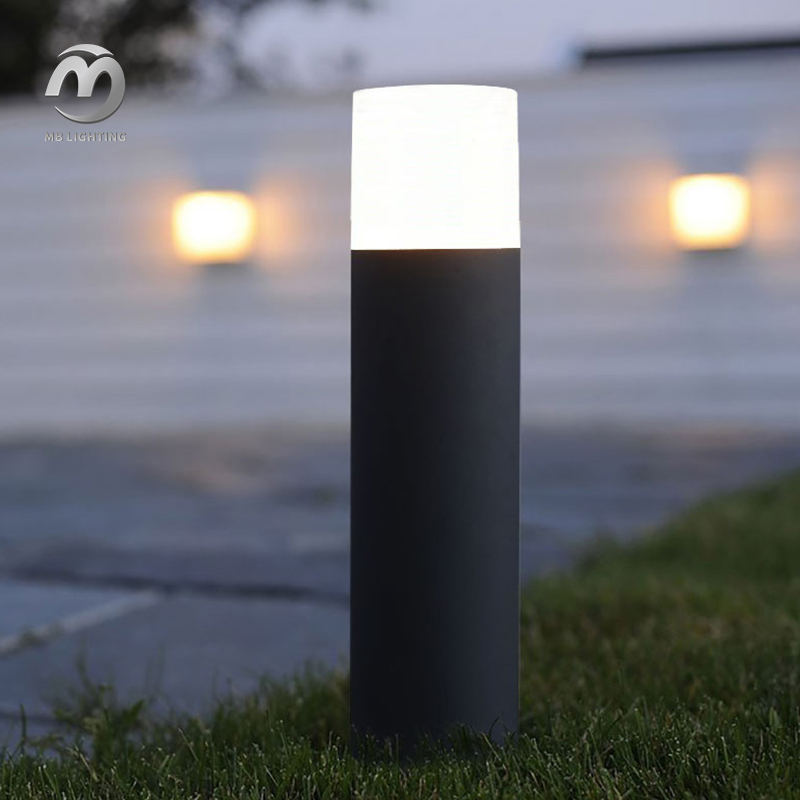 Outdoor Modern LED Bollard Lawn Lamp Community Garden Park Lighting Aluminum Waterproof Pathway Lights