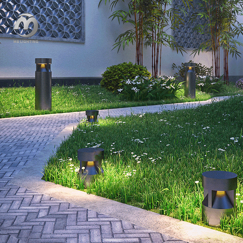 Modern Outside Garden Porch Lights Waterproof LED Landscape Light Bollard Lamp Lawn Lighting Decoration