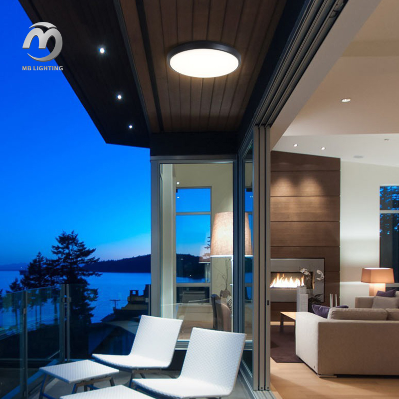 Waterproof LED Wall Lamp Rounded Ceiling Light Outdoor Hotel Villa Garden Porch Light