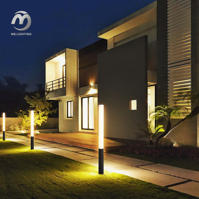Outdoor Aluminum Bollard Lights Waterproof Driveway Yard Post Light Led Garden Landscape Lights