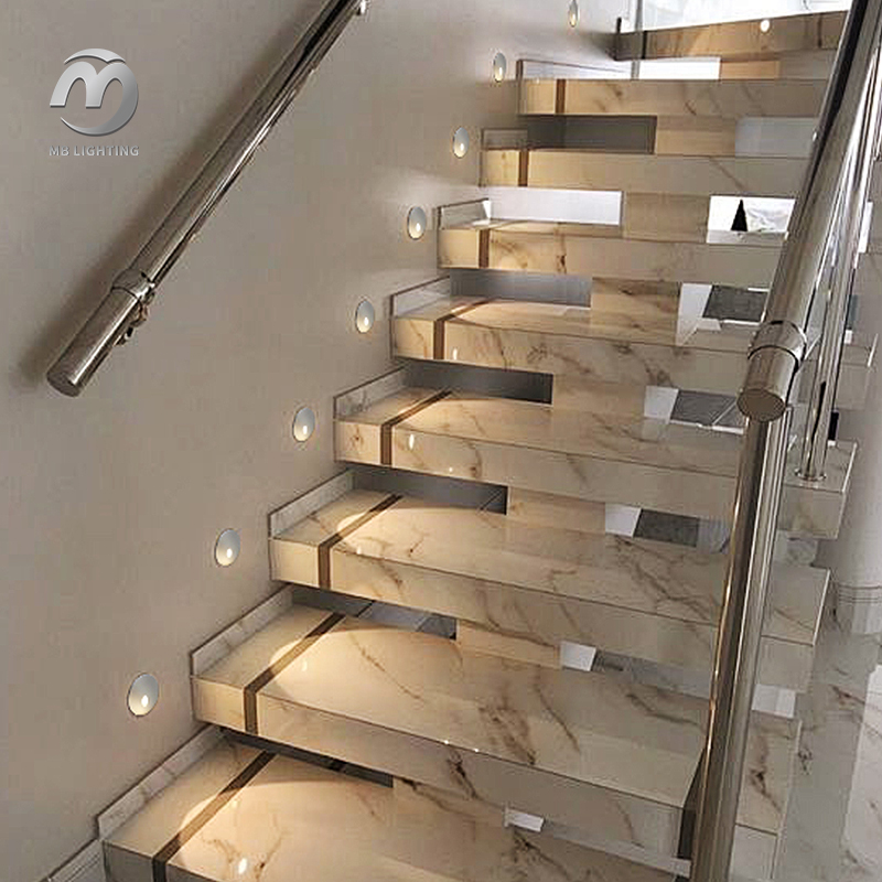 Outdoor Round Foot Light Step Lighting Recessed LED Wall Lights Aluminum Mini Deck Lamp
