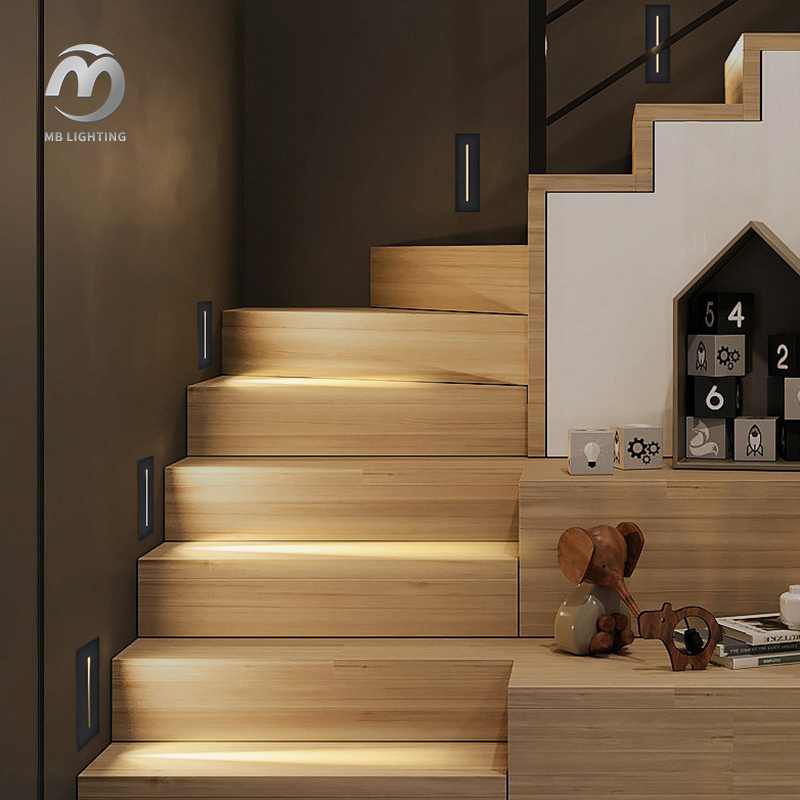 Outdoor Corridor Stair Step Light Embedded Led Wall Lamp Foot Lamp Aluminum Corner Lamp