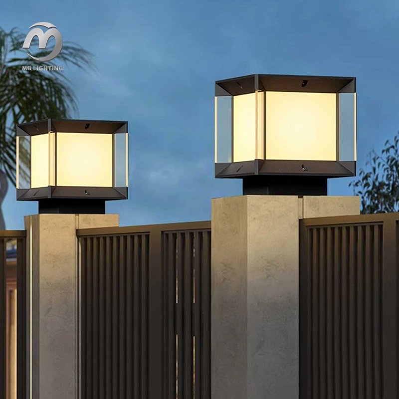 Modern Fence Deck Column Lamps Front Door Pillar Lamps Waterproof Landscape Outdoor Post Lights