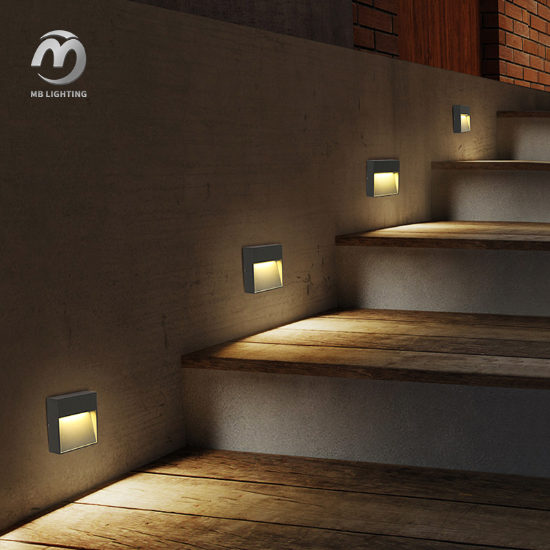 Wall Sconce Outdoor LED Stairs Light Aluminum Step Lights Surface Mounted Staircase Lighting